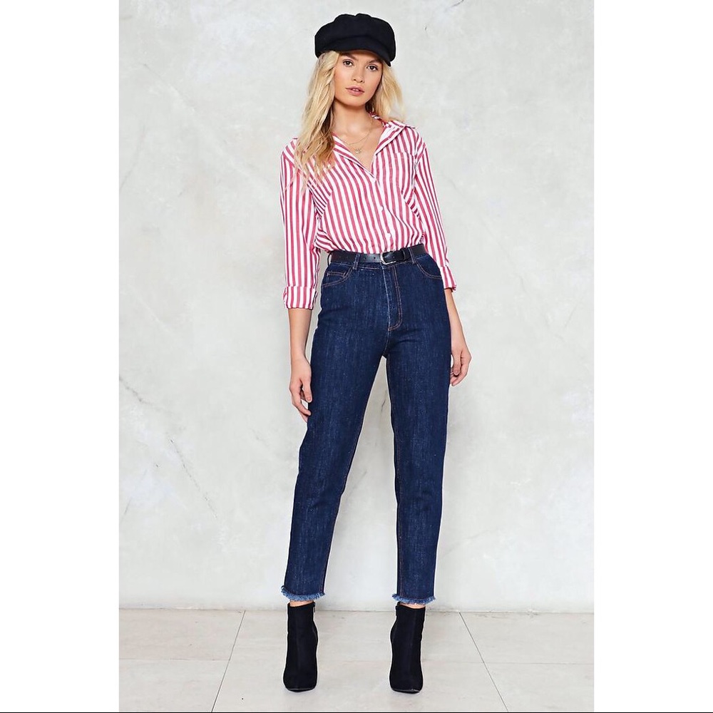 NWT Nasty Gal High-Waisted Mom Boyfriend Jeans